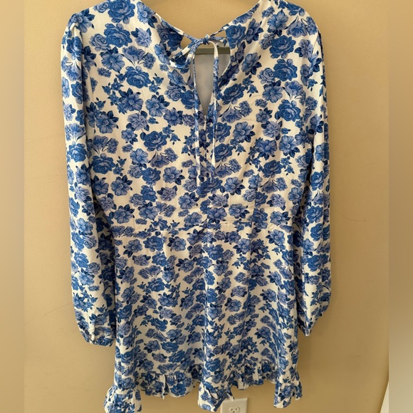 Sugar lips Wilma Floral Ruffle Flounce Mini Dress size L NWT - Picture 4 of 8